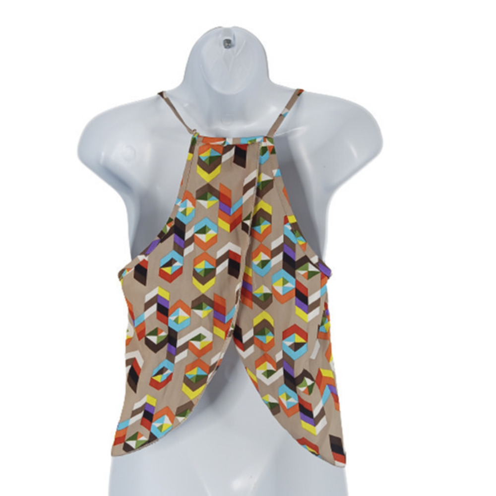 Fab'rik‎ Tank Top Geometric Pattern Split Back - Picture 3 of 4